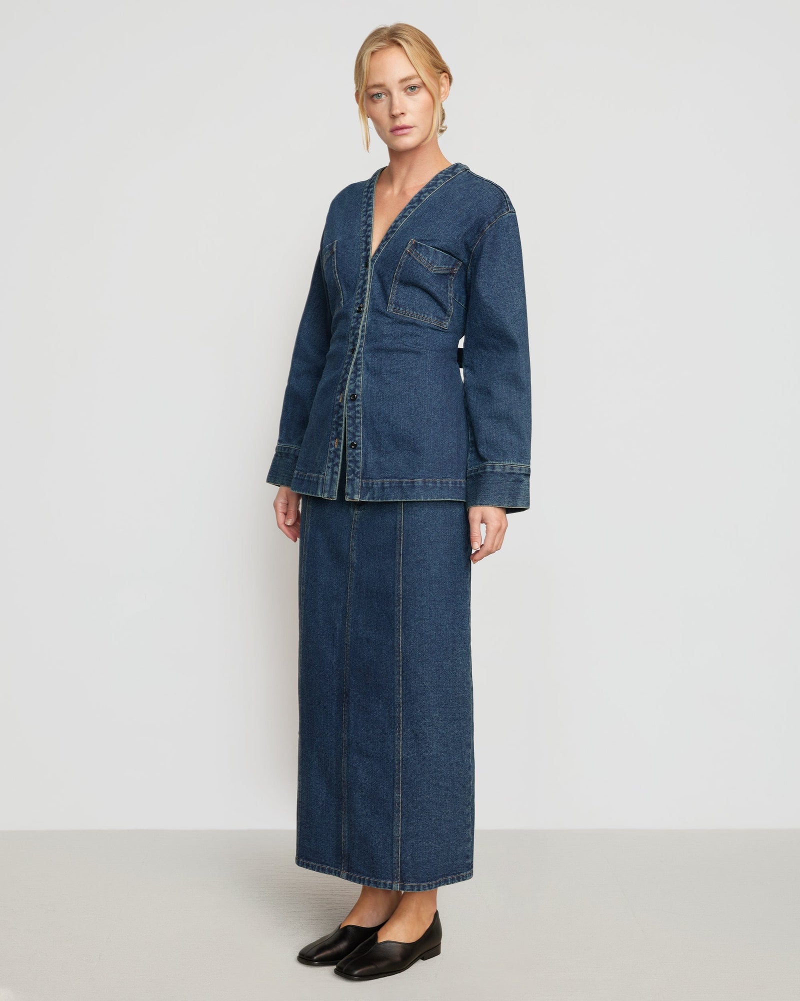 Riley Denim Maxi Skirt | Indigo