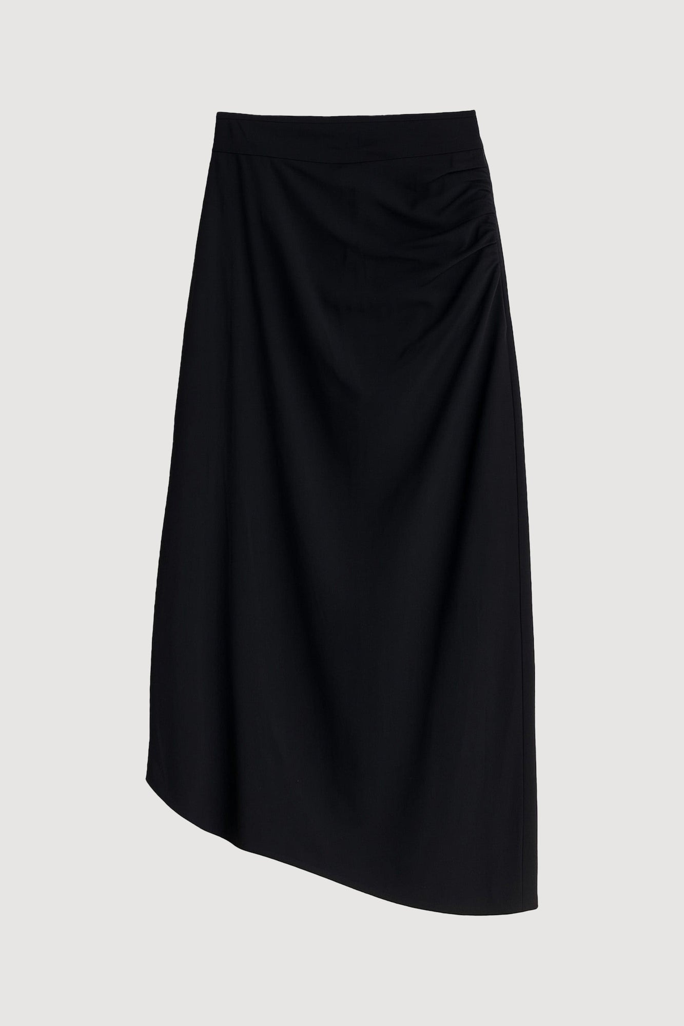 Jess | Rita Asymmetric-Hem Shirred Skirt in Size Small - Flat