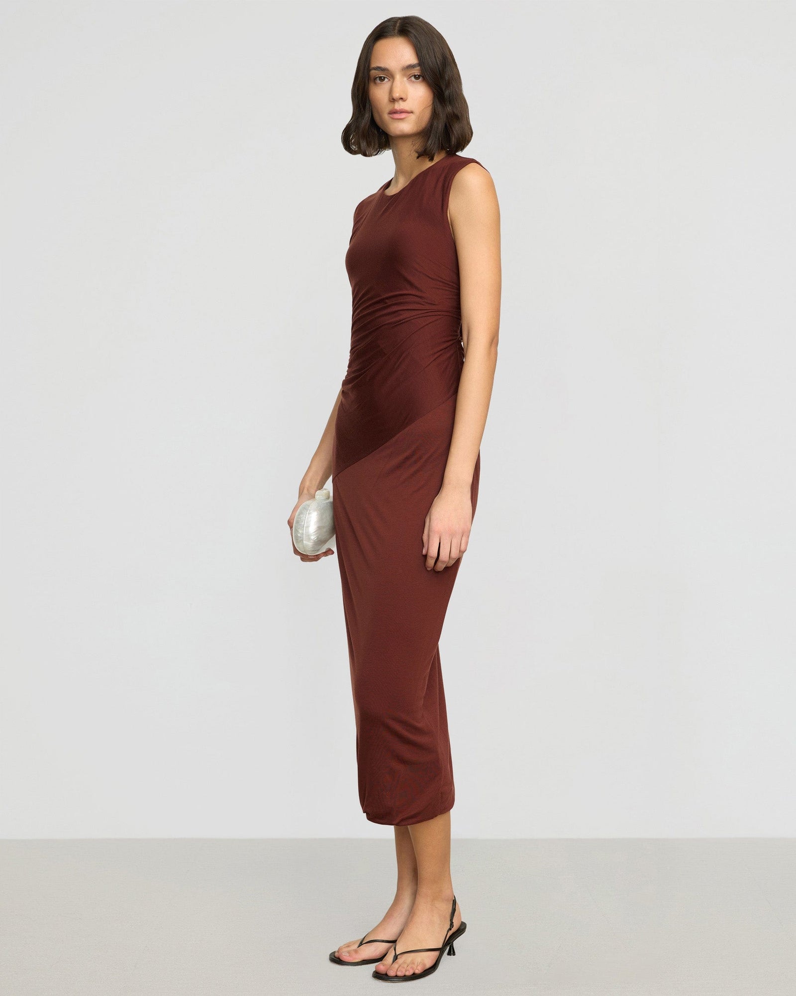 Olivia | Rowena Twisted Tencel Jersey Dress in Size Small