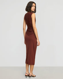 Olivia | Rowena Twisted Tencel Jersey Dress in Size Small