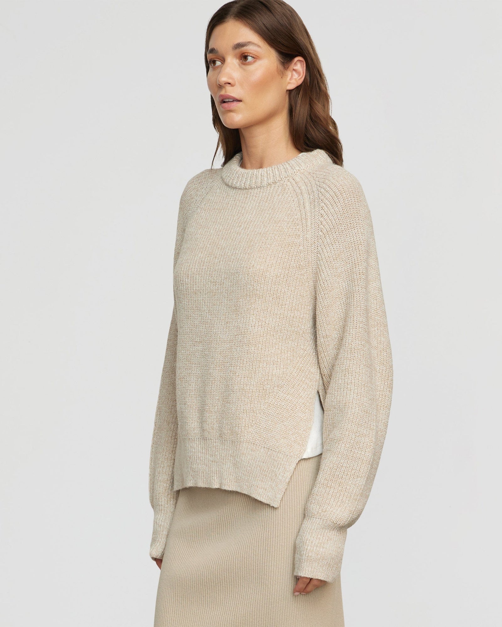 Roya Marled Boyfriend Sweater | Oatmeal