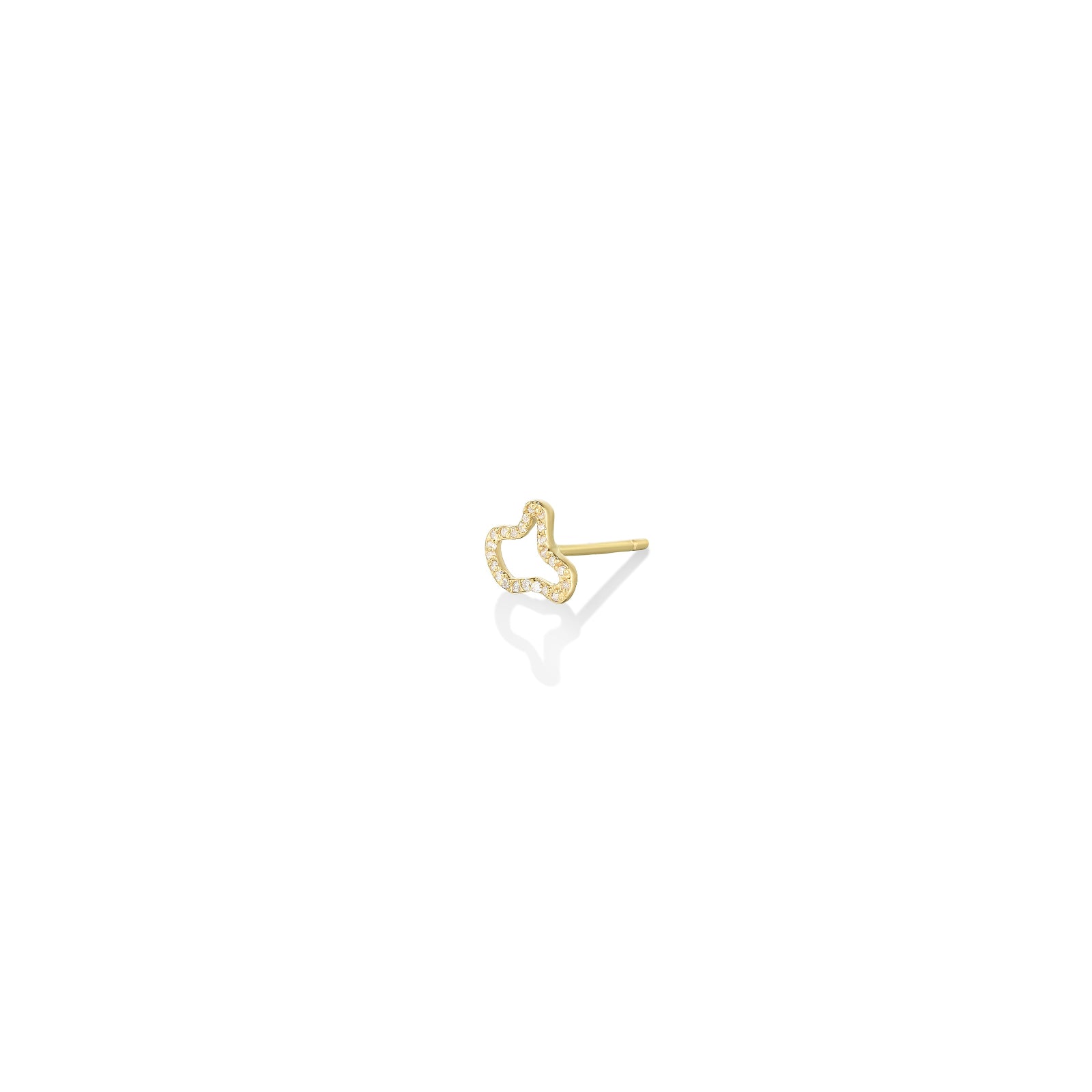 Ripple Stud Earring- Full Pavé