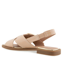 Cassa Sandal Flat | Beige Bisque Patent Faux Leather