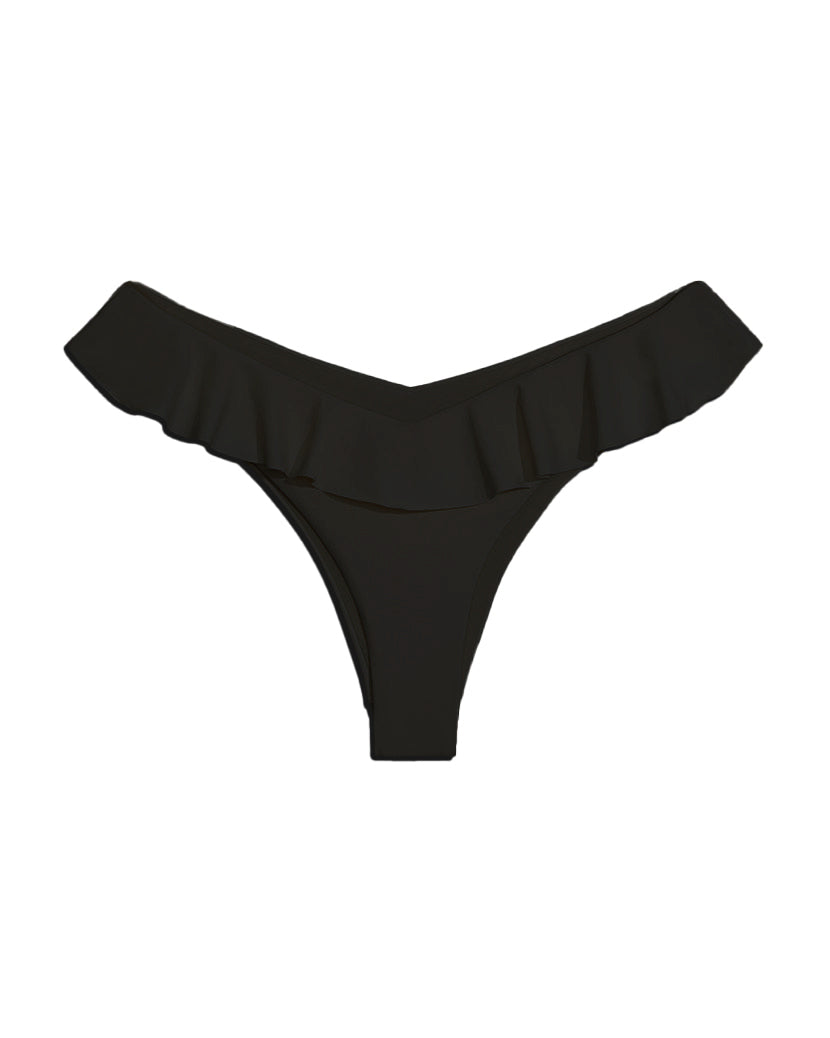 Delilah Ruffle Bikini Bottom | Black