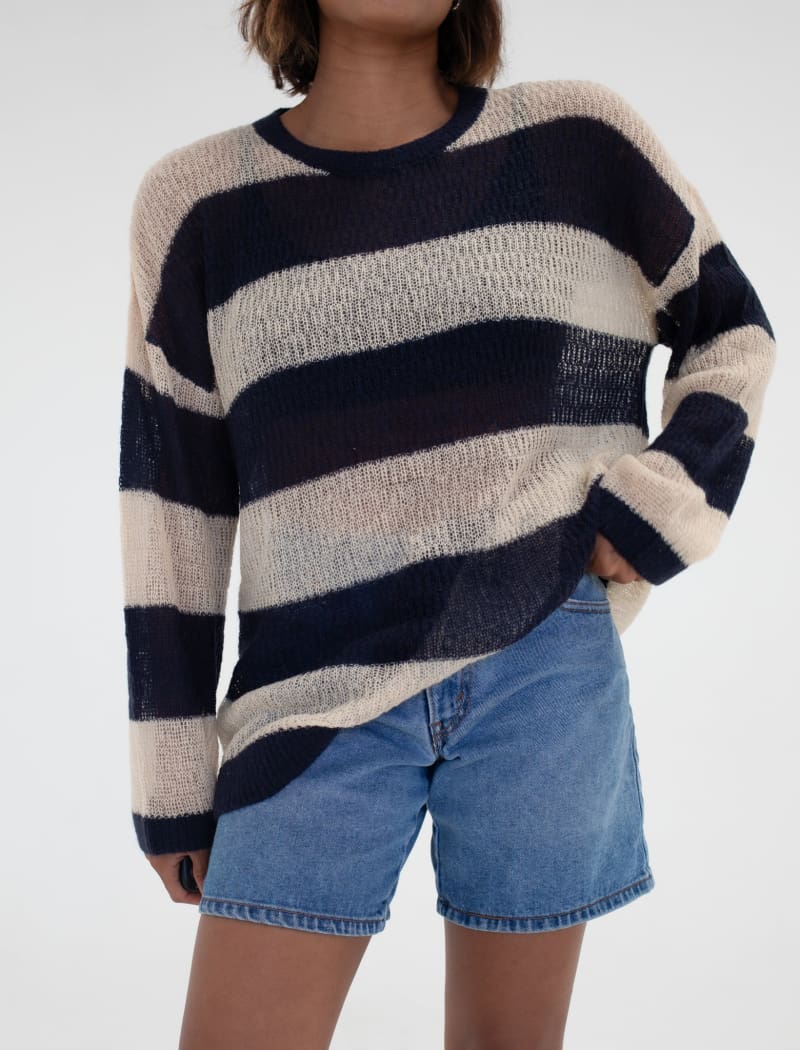 Rugby Sweater | Navy Stripe - Sweaters