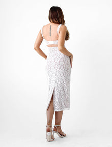 Runway Midi Dress | White Lace