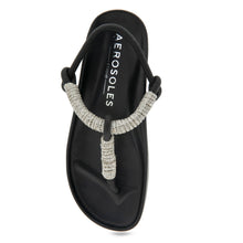 Leve Sandal Footbed | Crstyal/Black Rope
