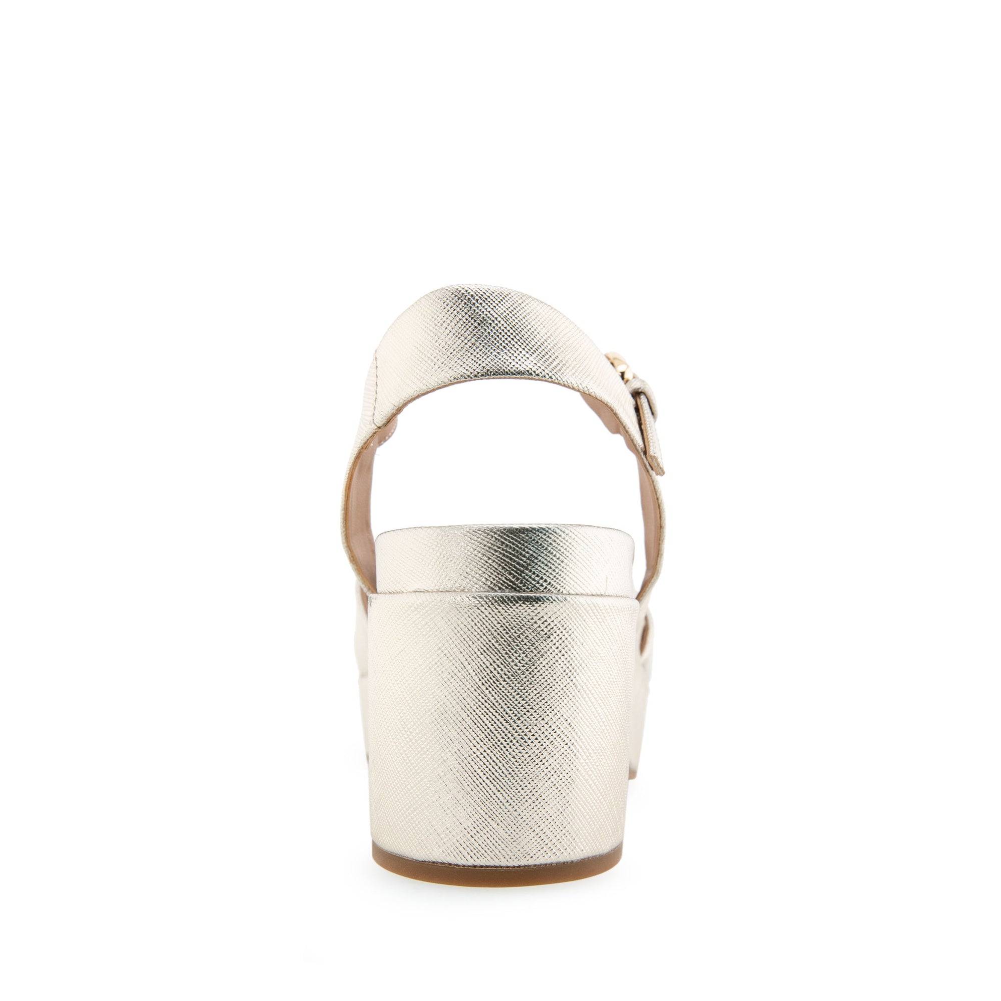 Chabella Sandal Dress Platform | Gold Metallic Textured Faux Leather