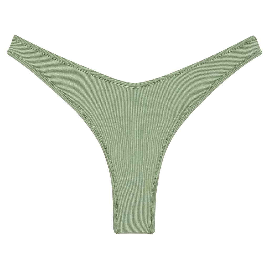 Binded Thong Bikini Bottom | Sage Green Rib