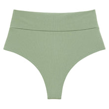 Full Coverage High Rise Bikini Bottom | Sage Green Rib