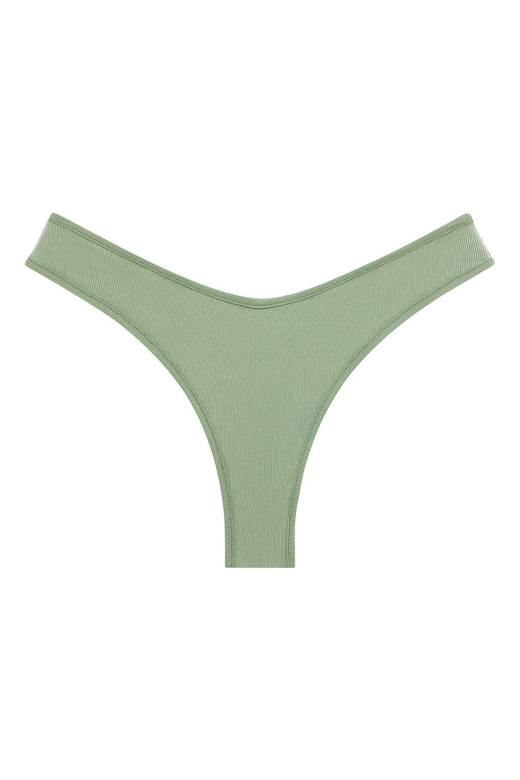 Added Coverage Lulu Bikini Bottom | Sage Green Rib