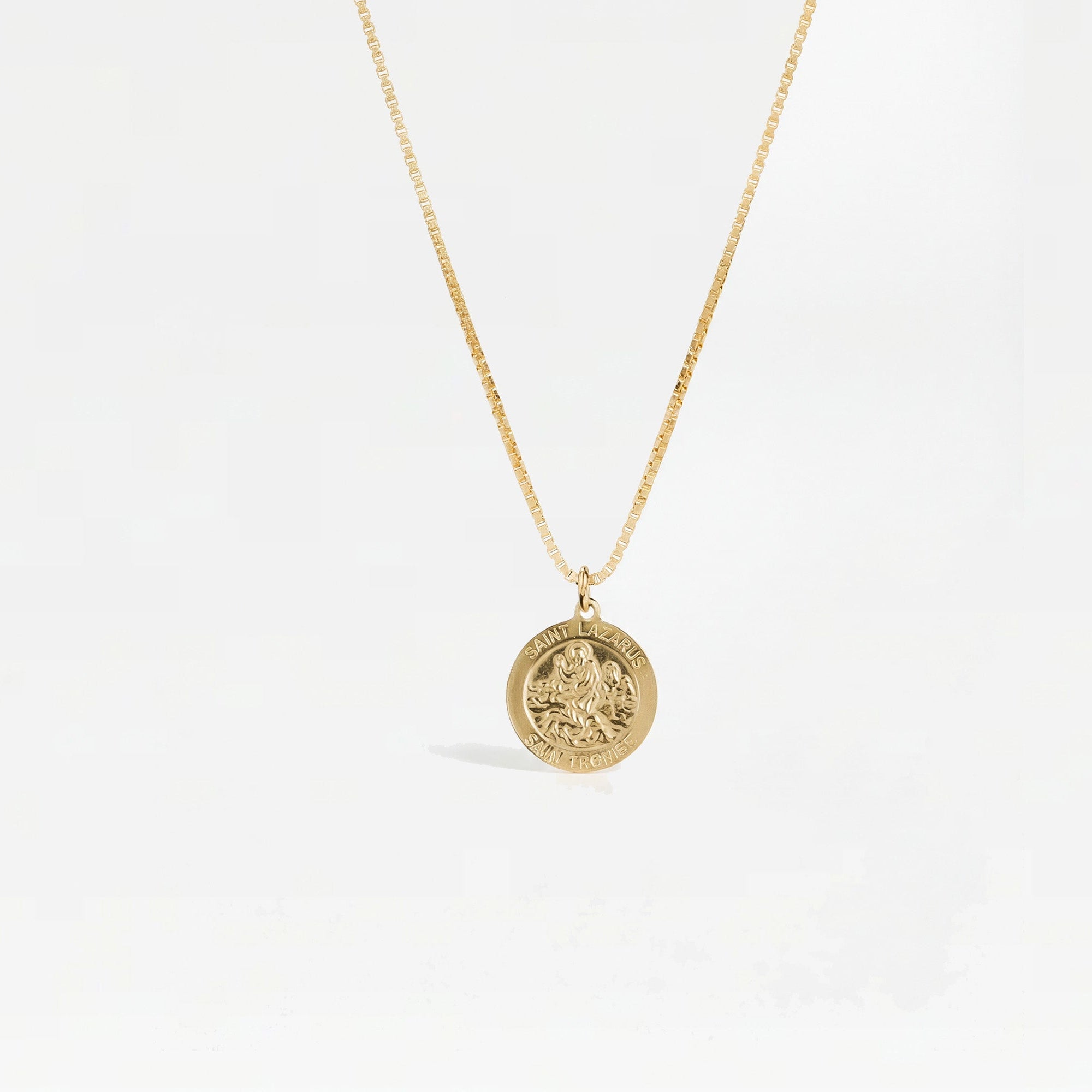 The Saint Lazurus Single Medal Necklace | Gold Vermeil