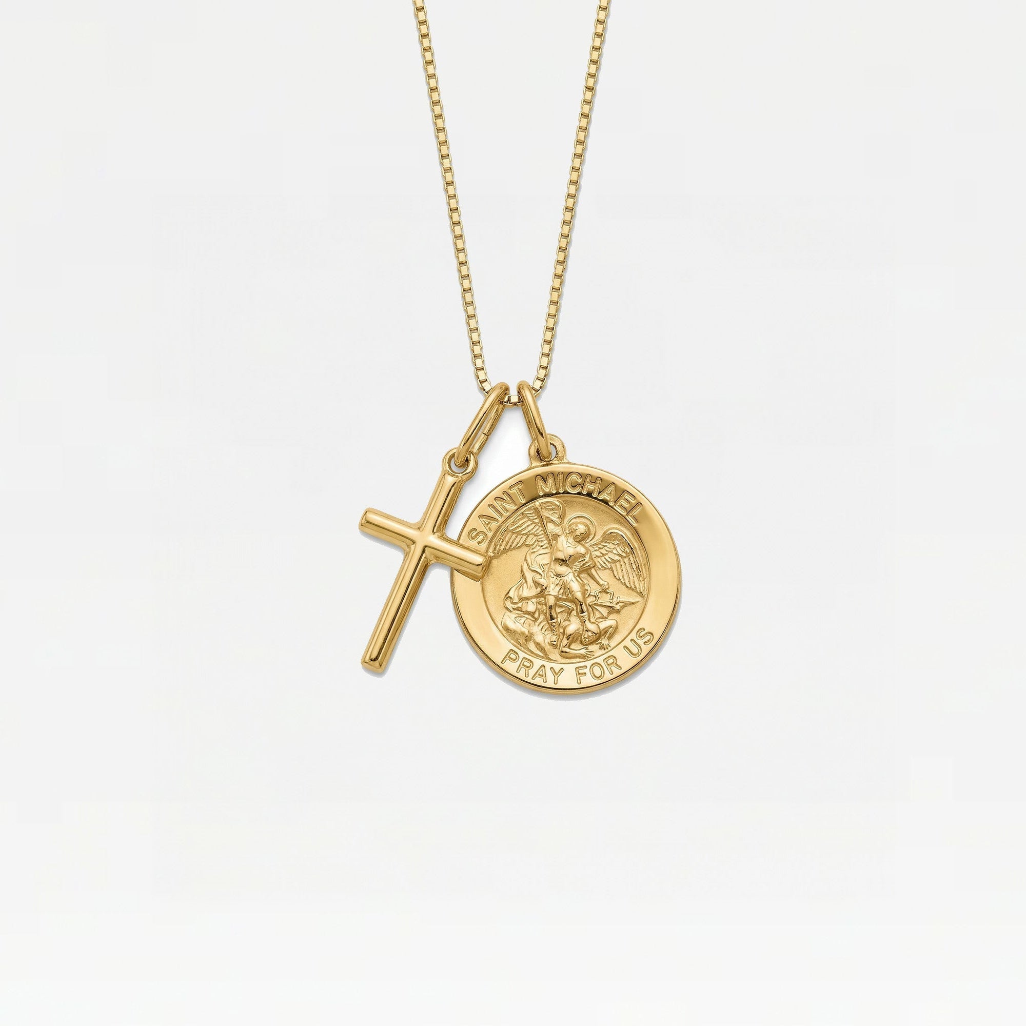 The Saint Michael Cross Necklace | Gold Vermeil