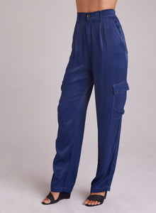 Pleated Cargo Trousers - Dark Azure