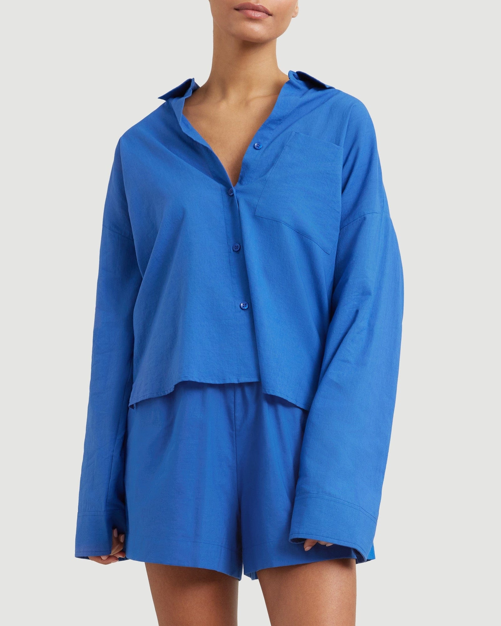 Sophia | Savvy Cropped Button Up Shirt in Size Small