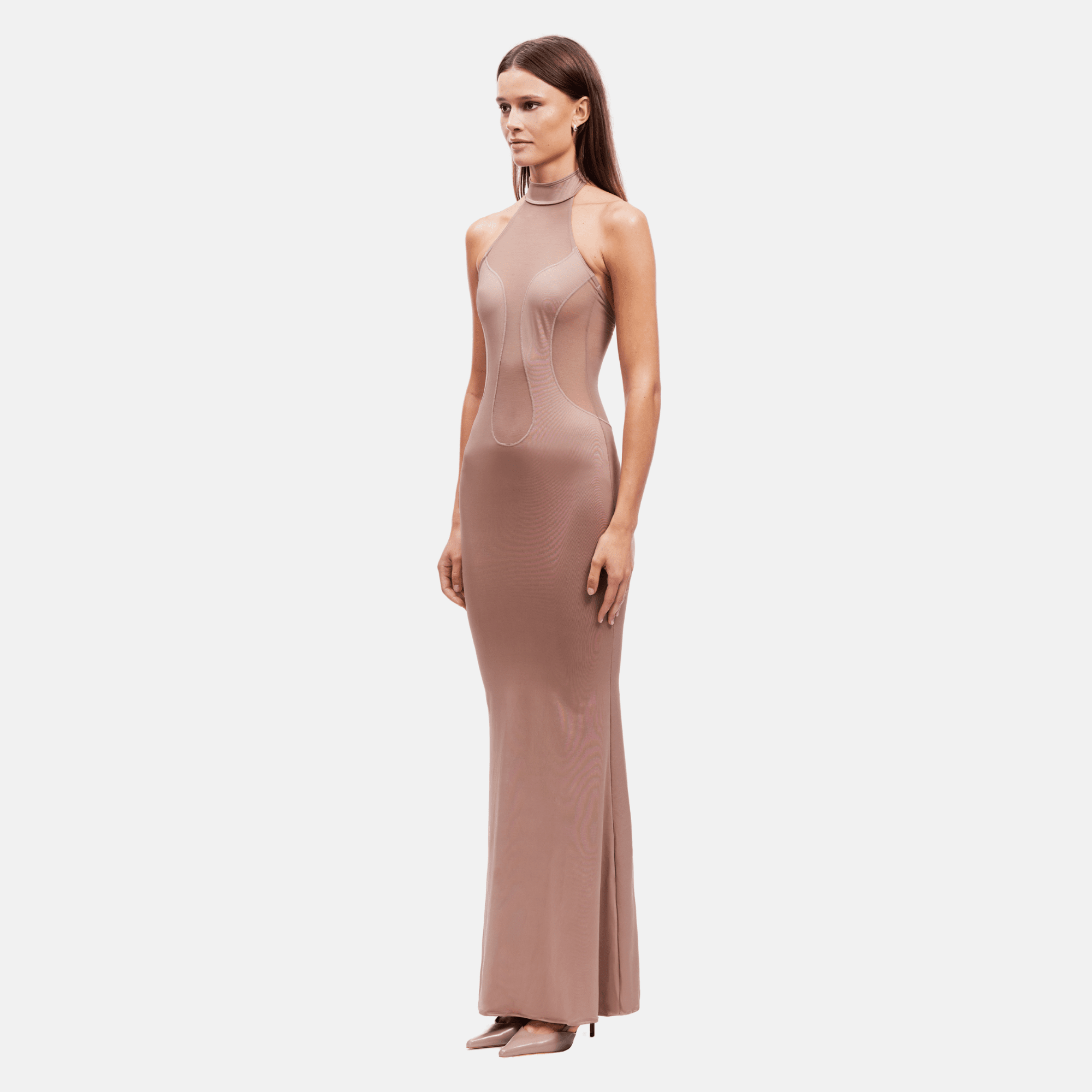 OW Collection SELIA Maxi Dress Dress 246 - Ash Brown