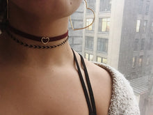 Velvet Heart Choker | Rhodium-Plated Brass