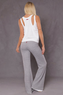 Women | Sherpa Drawstring Flare Sweatpant | Heather Gray