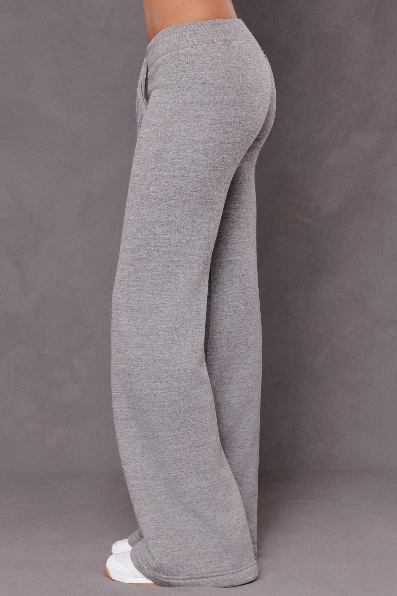 Women | Sherpa Drawstring Flare Sweatpant | Heather Gray