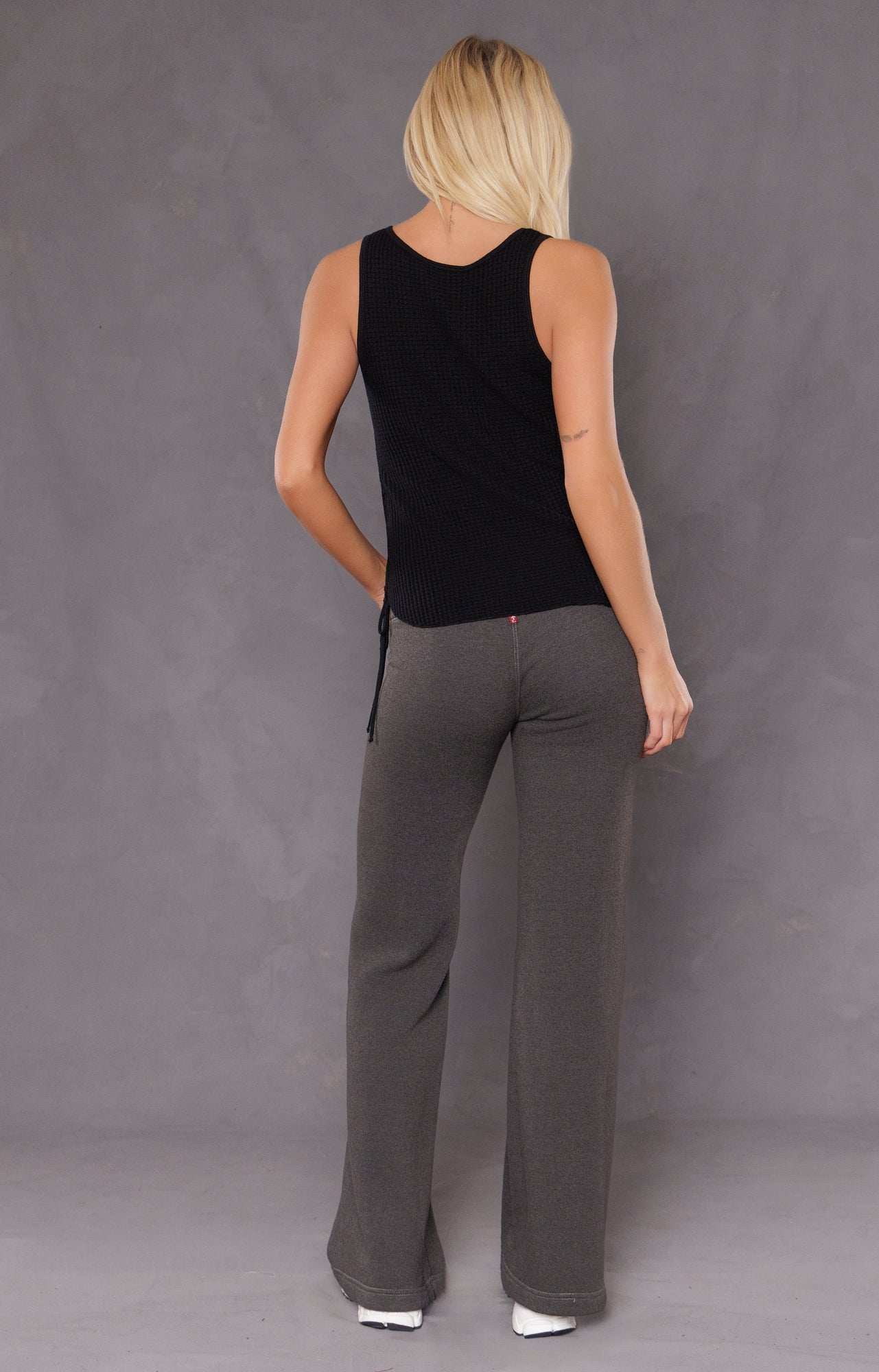 Women | Sherpa Drawstring Flare Sweatpant | Heather/Olive