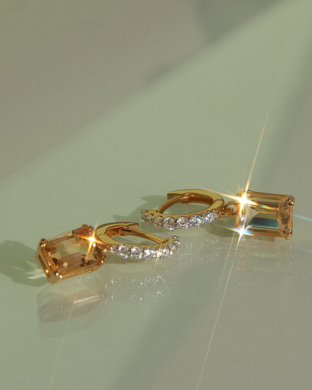 The Mini Diana Huggies - Citrine | Gold Vermeil Plated Sterling Silver