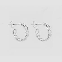 The Silver Cuban Link Mini Hoops | Silver