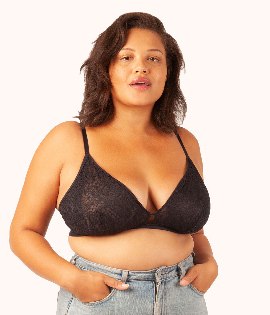 The Palm Lace Busty Bralette | Jet Black