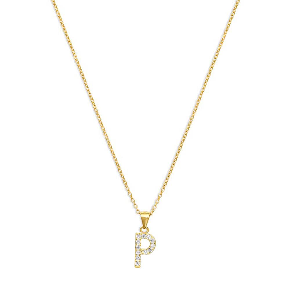 THE PAVE SINGLE BLOCK INITIAL NECKLACE - The M Jewelers