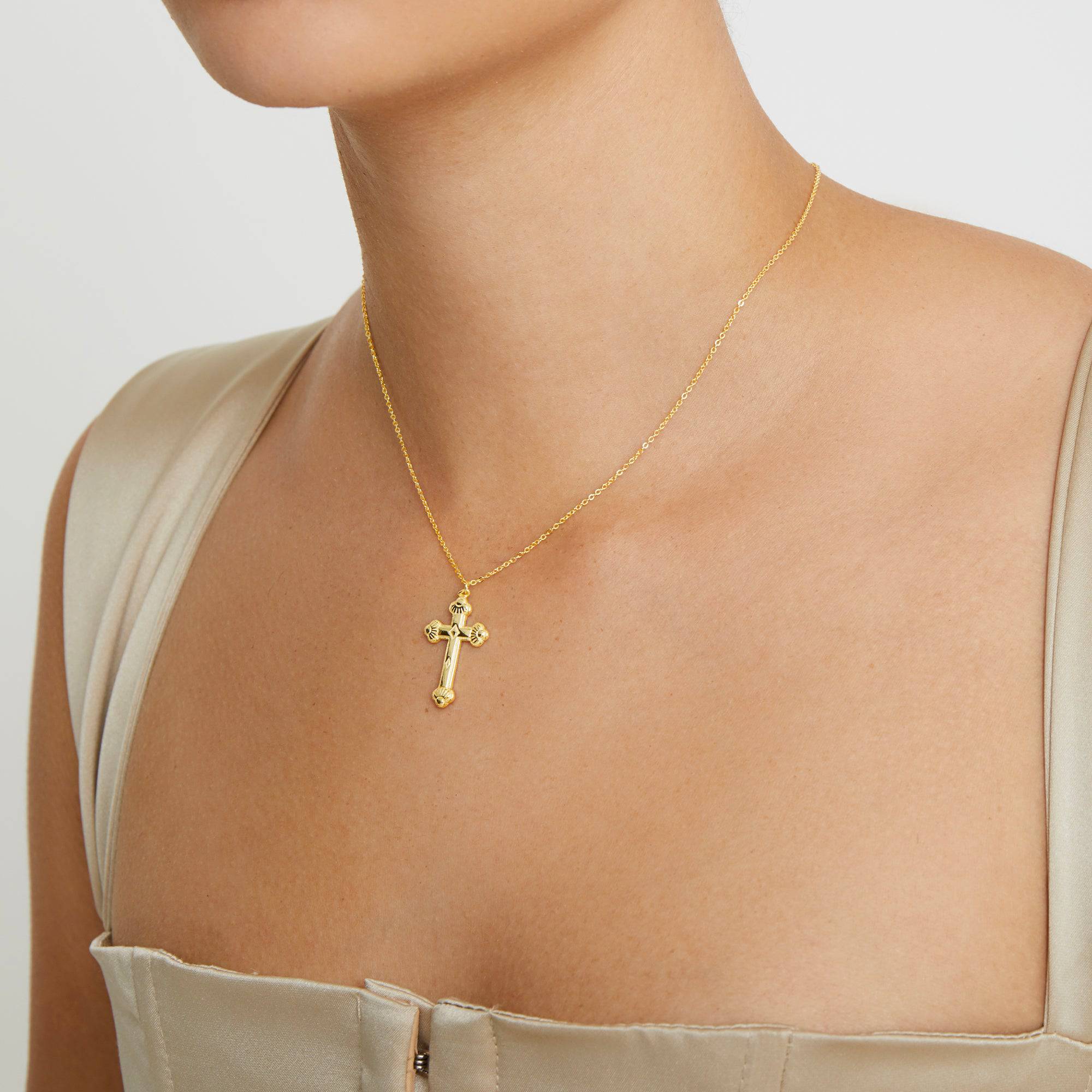 The Siena Cross Necklace | Gold Vermeil