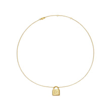 custom embossed initial padlock necklace