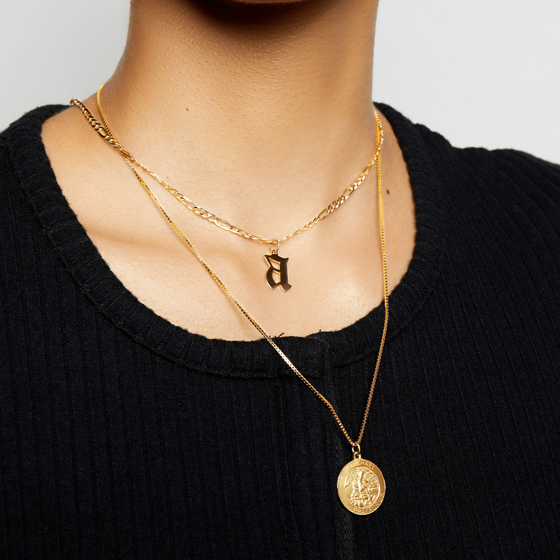 The Saint Michael Cross Necklace | Gold Vermeil