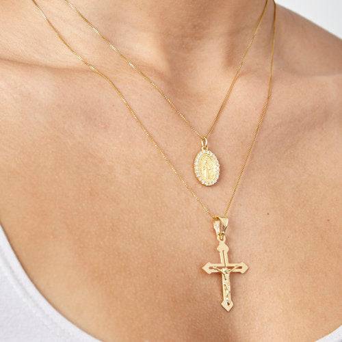 The Oval Mary Pendant Necklace Pave | Gold Vermeil