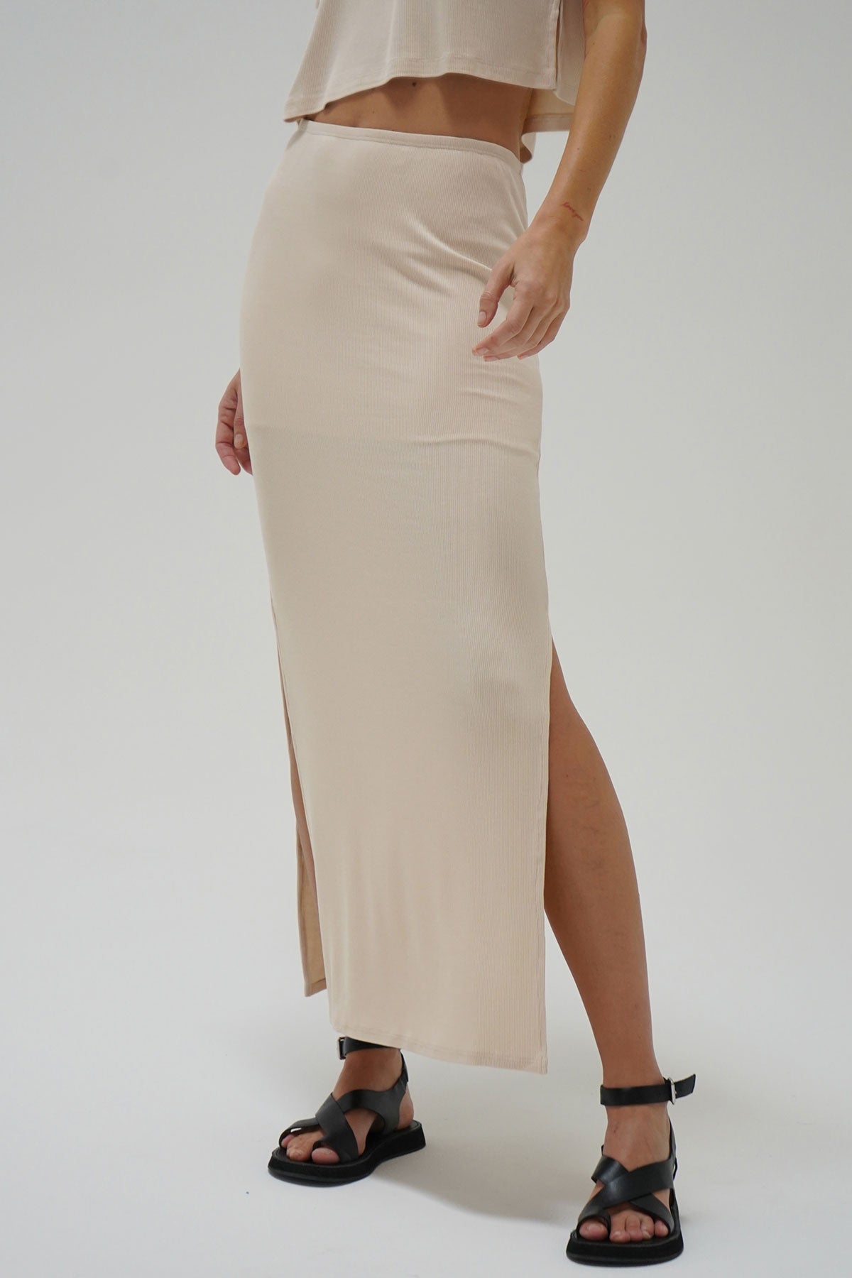 Women | Steph Rib Skirt | Bone