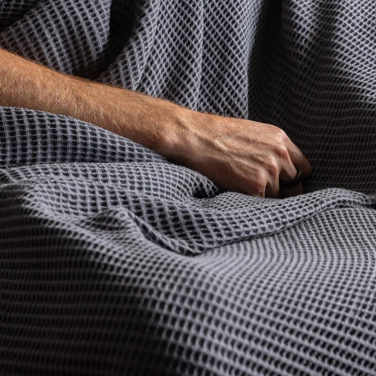 Blissful Bamboo Waffle Throw Blanket | Slate