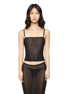 Womens | Slinky Rib Knit Tank | Black