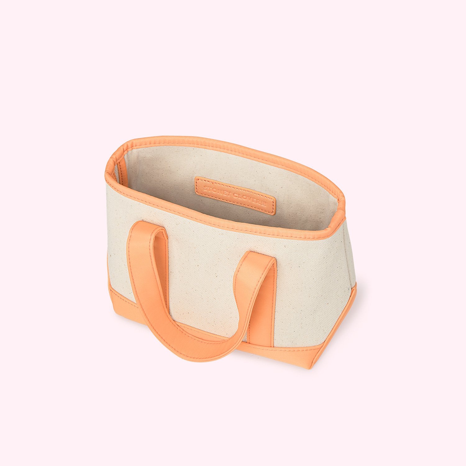 Mini Canvas & Nylon Tote | Peach
