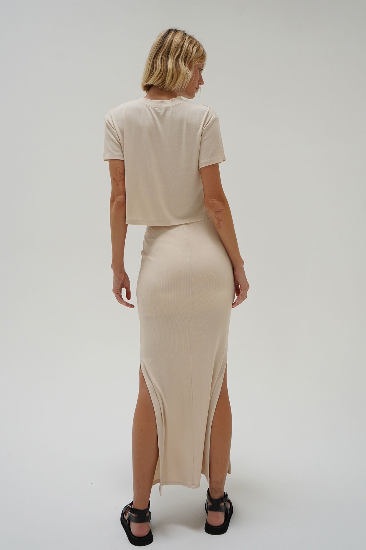 Women | Steph Rib Skirt | Bone