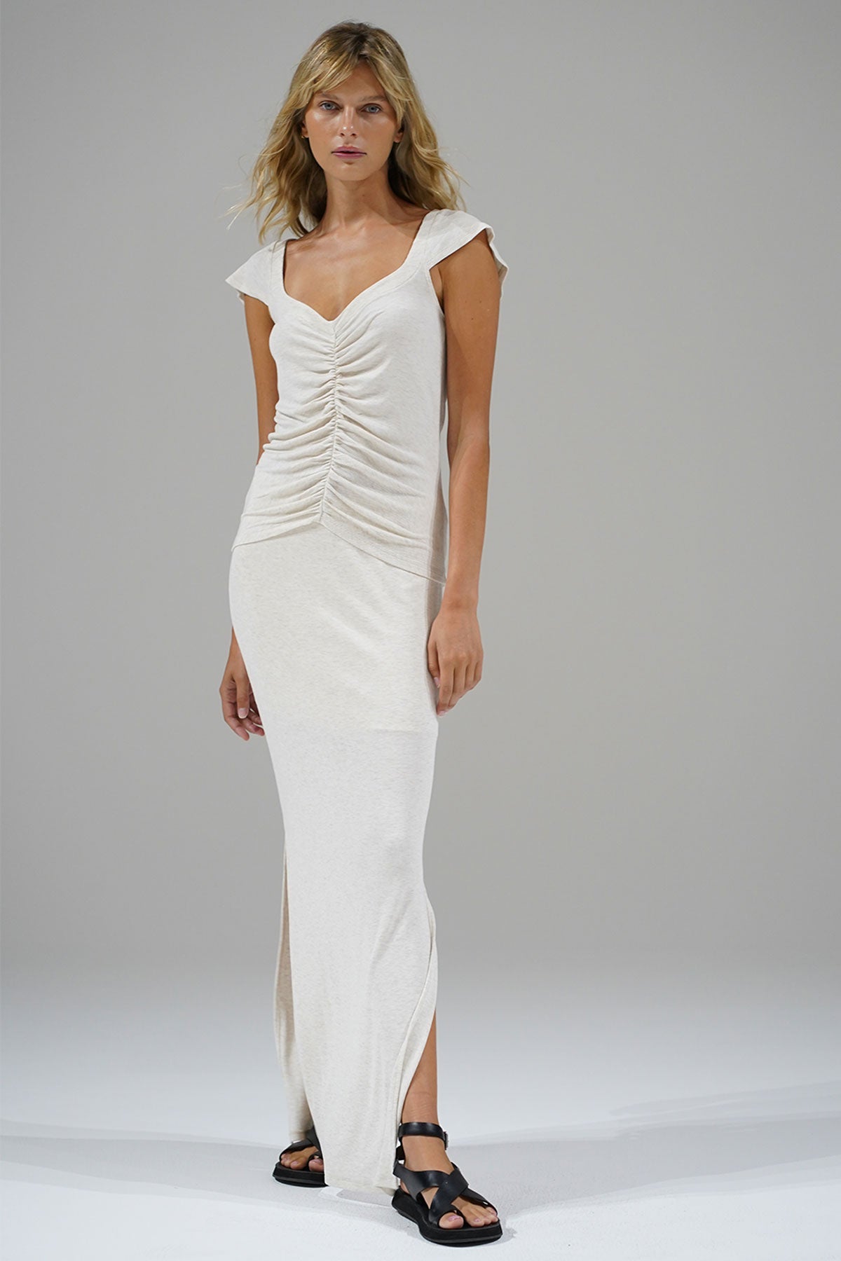 Women | Steph Rib Skirt | Heather White