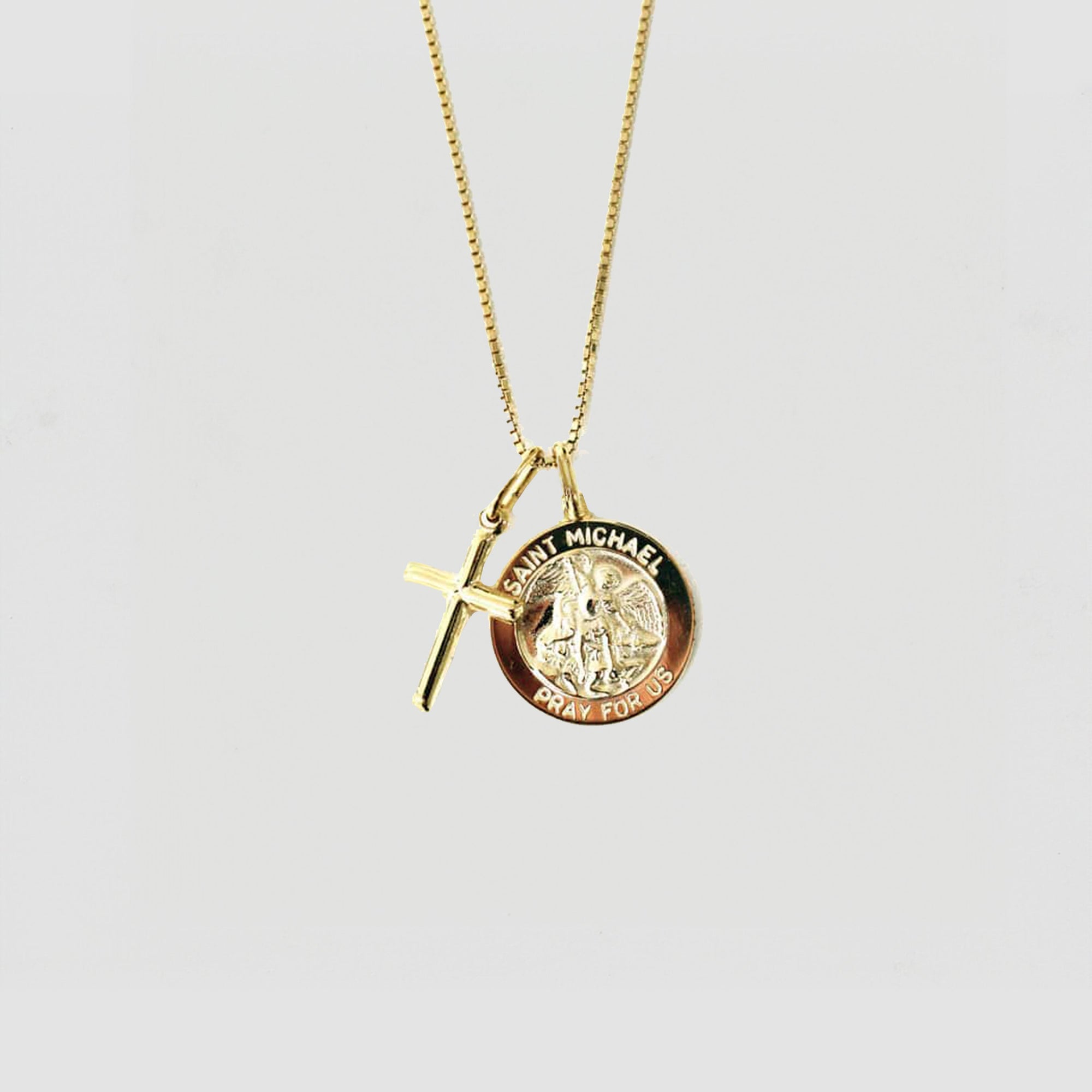 The Saint Michael Cross Necklace | Gold Vermeil