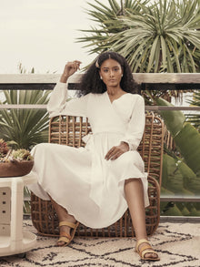 Sustainable Aysha Dress - Blanc - diarrablu