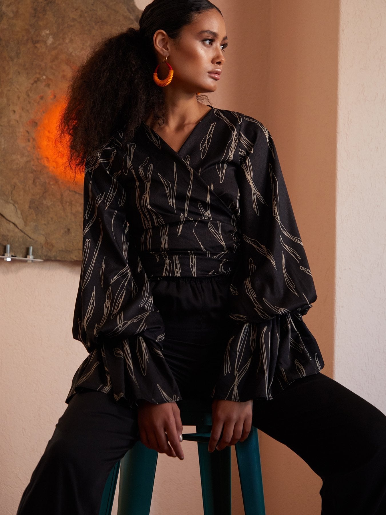 Sustainable Leer Pants - Solid Noir - diarrablu