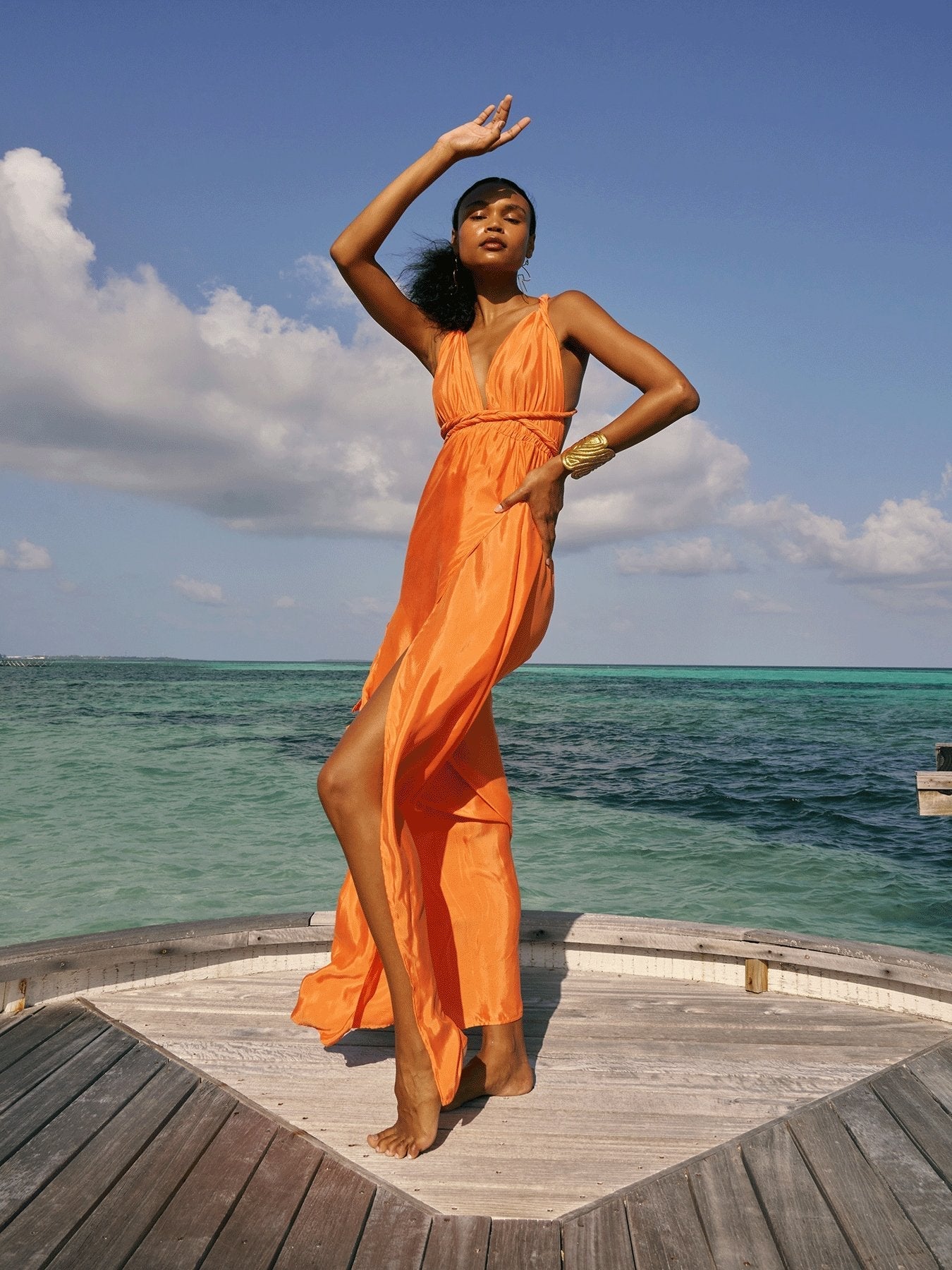 Sustainable Mailys Dress - Solid Coral - diarrablu