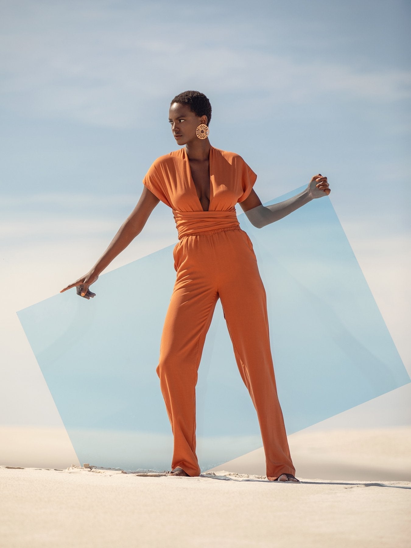 Sustainable UMY Jumpsuit - Solid Rust - diarrablu