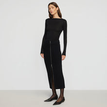 Renee | Sutton Front-Zip Sweater Skirt in Size Extra Small