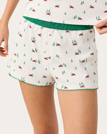 Womens | Suzie PJ Set in Big Red Trucks | Snow