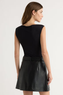 Renee | Tanner Vegan Leather Wrap Skirt in Size Extra Small