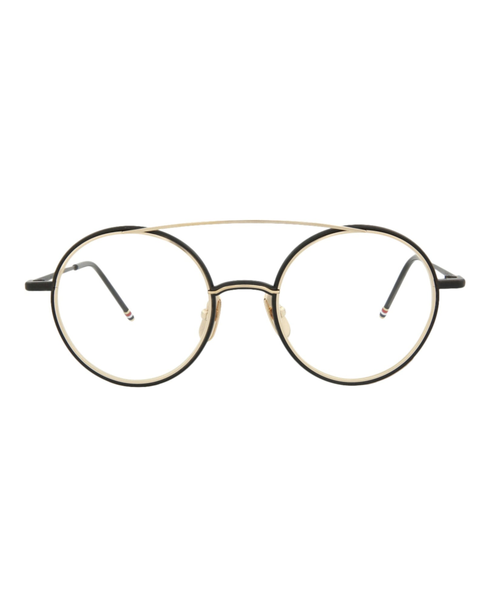 Thom Browne Aviator Metal Optical Frames | Gold/Navy