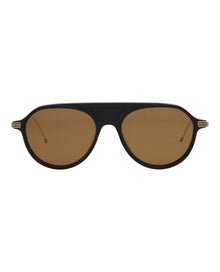 Thom Browne Aviator Acetate Sunglasses | Navy/Brown