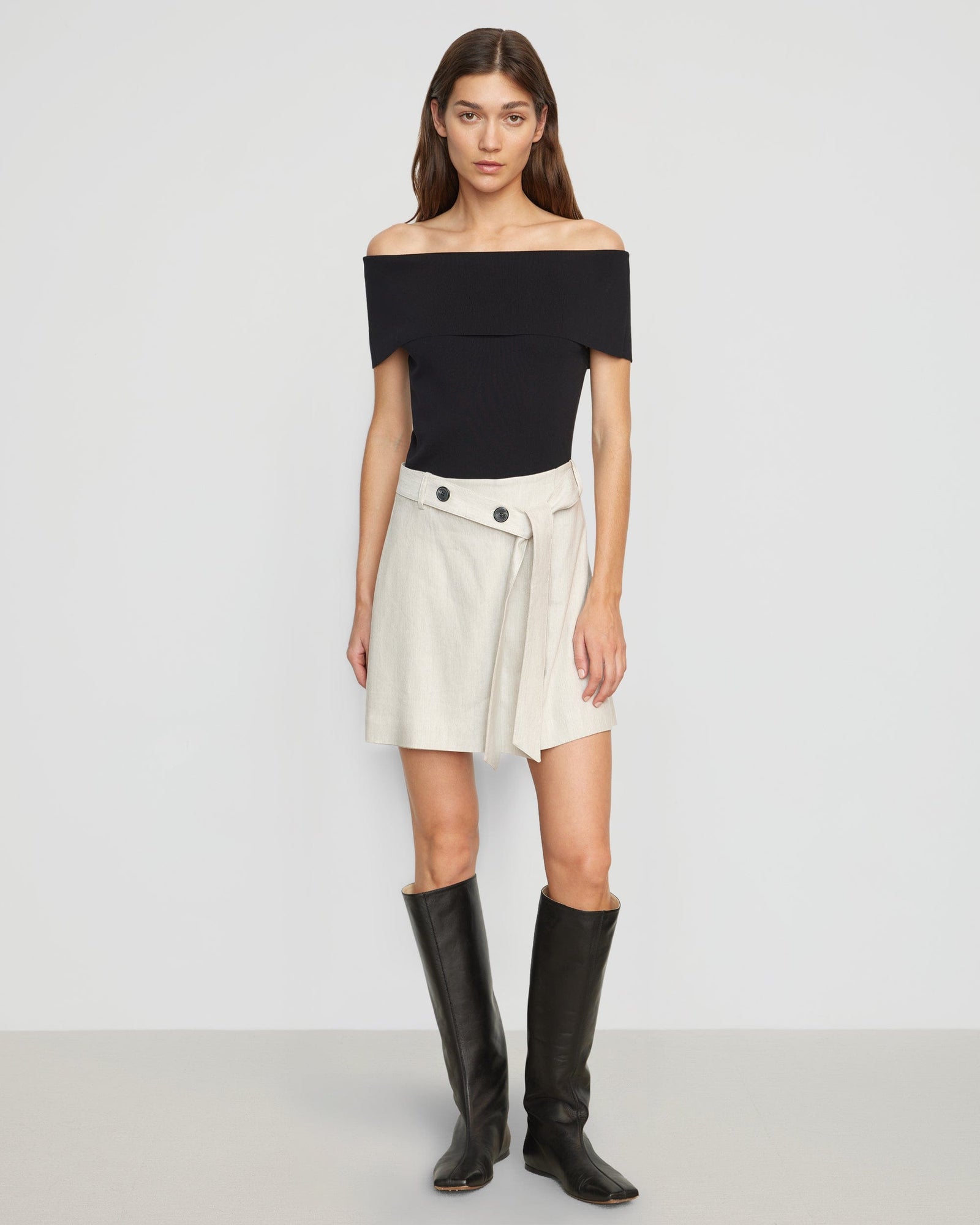 Renée | Tess Belted Wrap Mini Skirt in Size Small