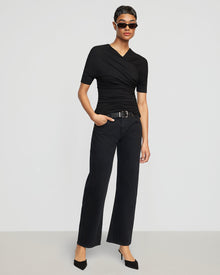 Simone | Thalia Ruched Off-Shoulder Tee in Size Small